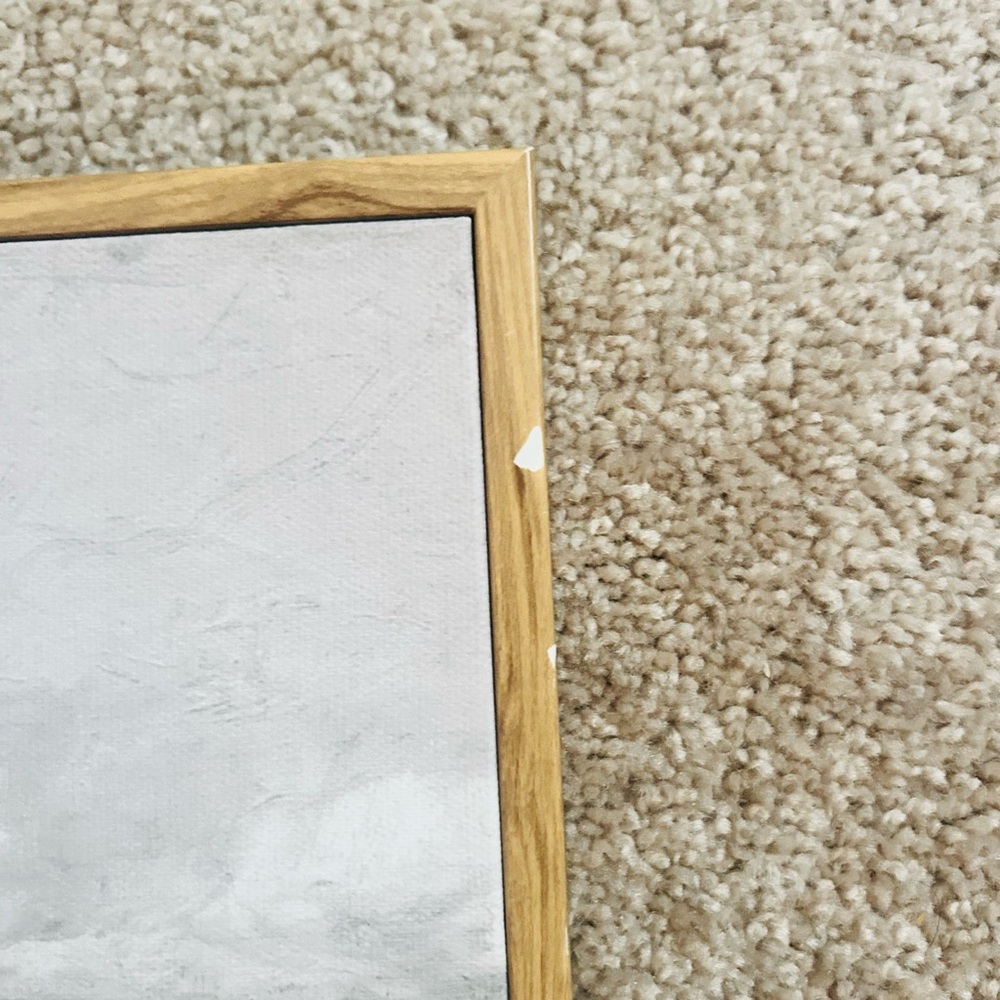 Coastal Landscape Art Print with Wooden Frame - Picture 2 of 2
